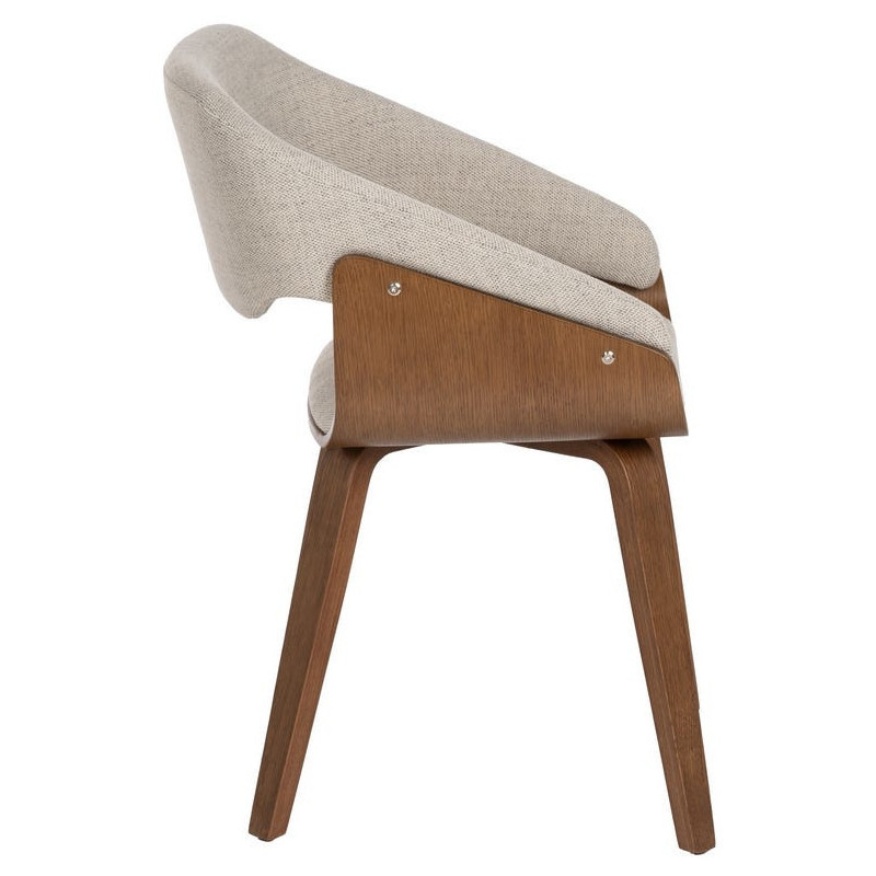 Fauteuil de table architecte Tissu Gris Bois de hêtre Naturel Calvio - 3