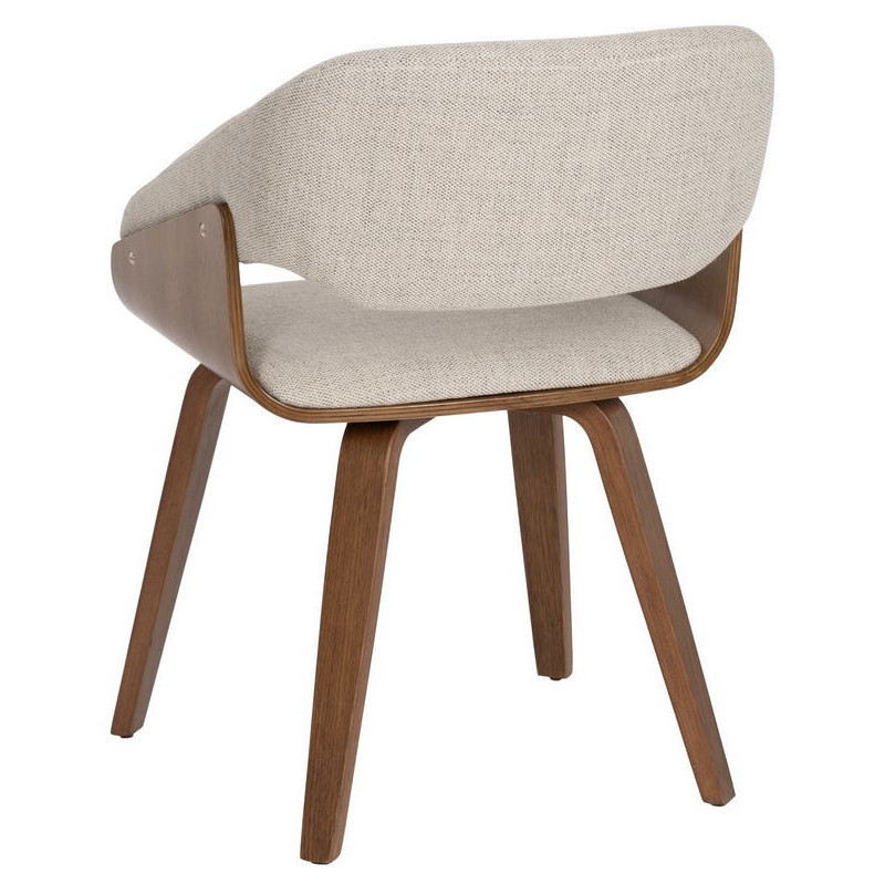 Fauteuil de table architecte Tissu Gris Bois de hêtre Naturel Calvio - 4