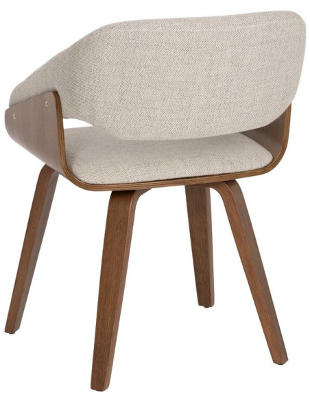 Fauteuil de table architecte Tissu Gris Bois de hêtre Naturel Calvio - 4