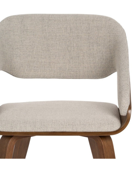 Fauteuil de table architecte Tissu Gris Bois de hêtre Naturel Calvio - 5