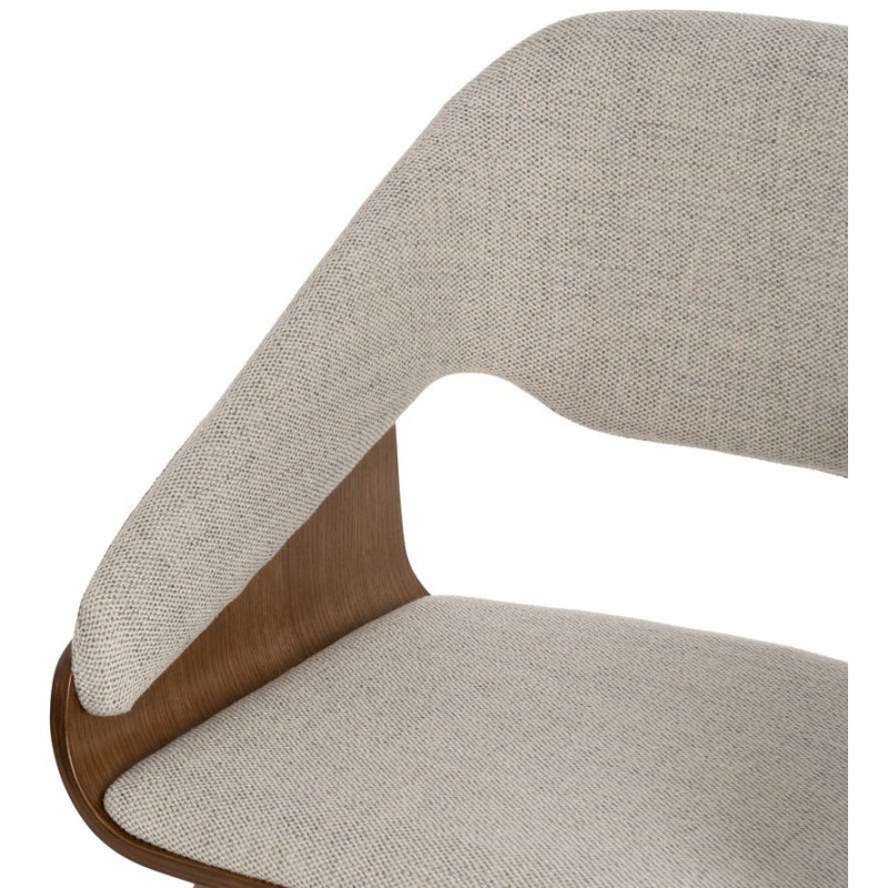 Fauteuil de table architecte Tissu Gris Bois de hêtre Naturel Calvio - 6