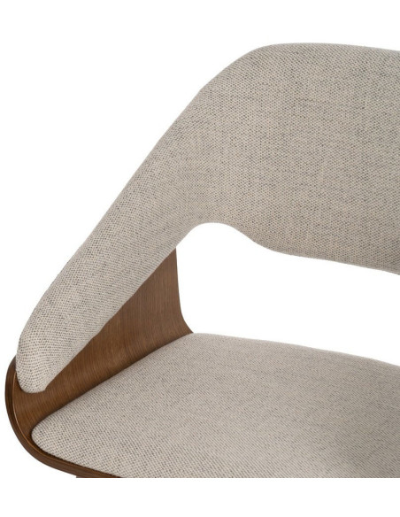 Fauteuil de table architecte Tissu Gris Bois de hêtre Naturel Calvio - 6