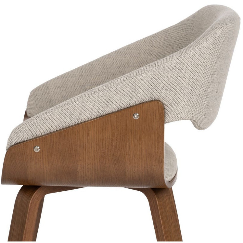 Fauteuil de table architecte Tissu Gris Bois de hêtre Naturel Calvio - 7