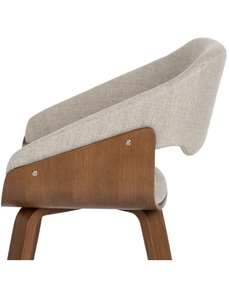 Fauteuil de table architecte Tissu Gris Bois de hêtre Naturel Calvio - 7