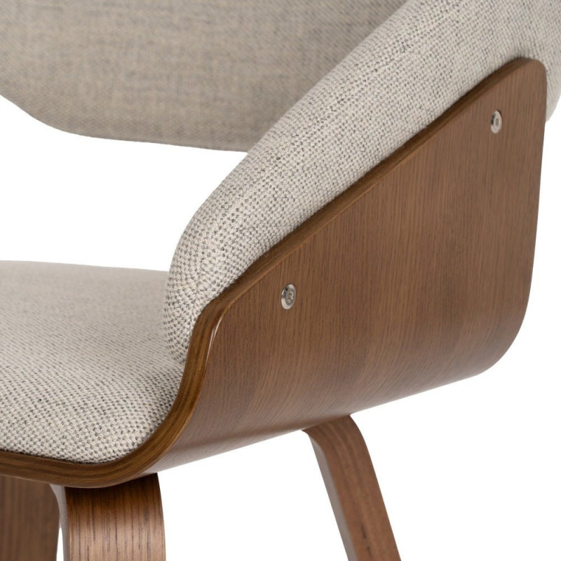 Fauteuil de table architecte Tissu Gris Bois de hêtre Naturel Calvio - 9