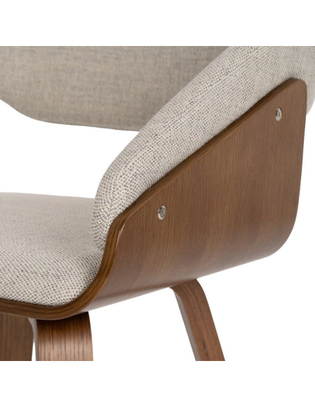 Fauteuil de table architecte Tissu Gris Bois de hêtre Naturel Calvio - 9