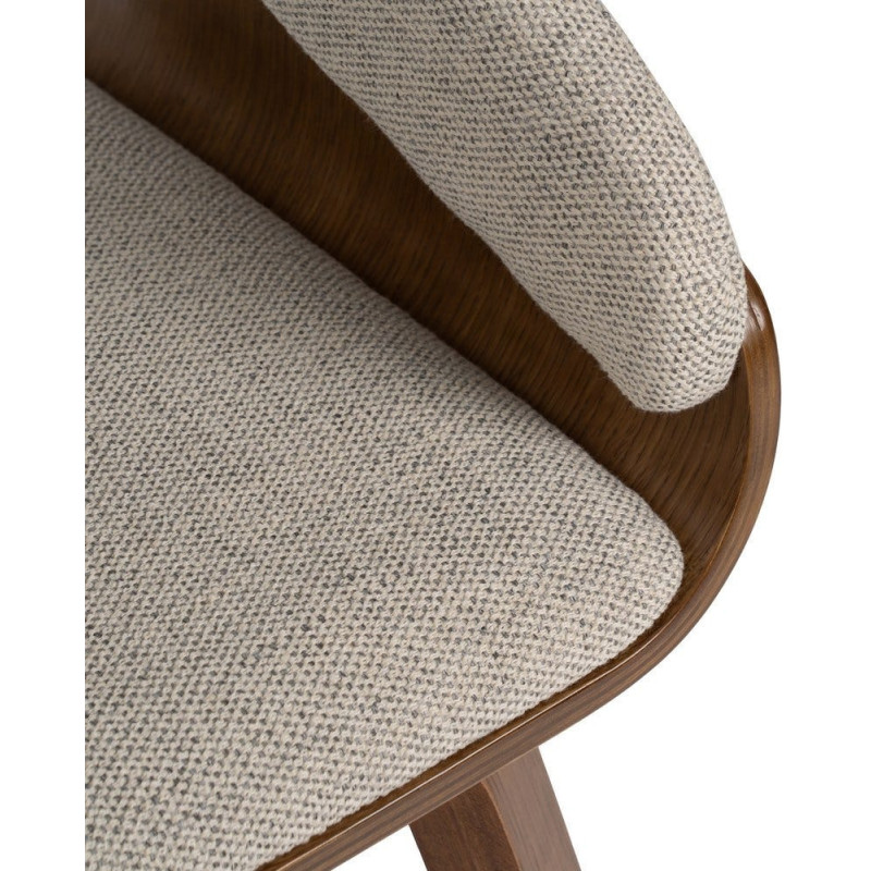 Fauteuil de table architecte Tissu Gris Bois de hêtre Naturel Calvio - 10