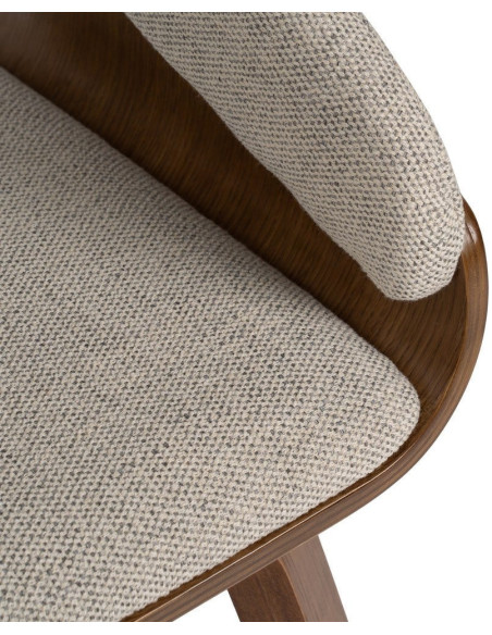 Fauteuil de table architecte Tissu Gris Bois de hêtre Naturel Calvio - 10