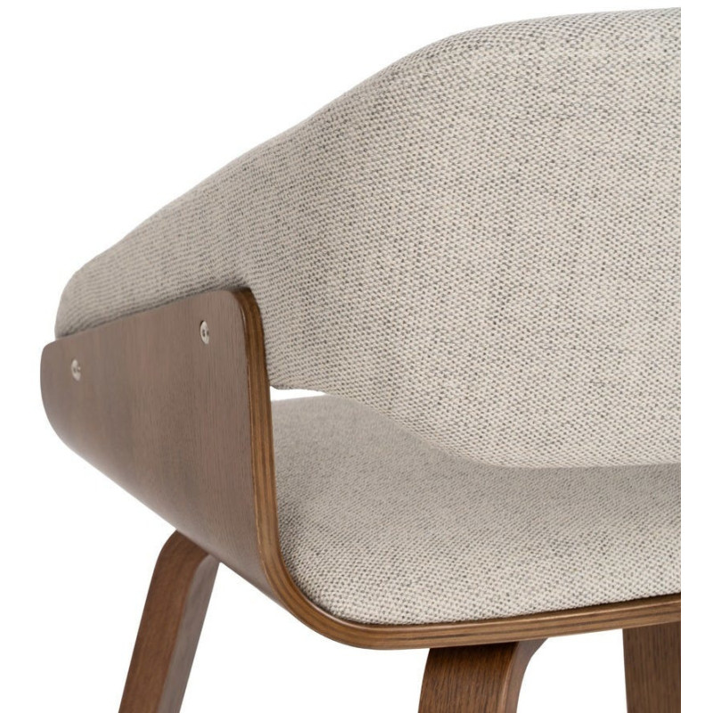 Fauteuil de table architecte Tissu Gris Bois de hêtre Naturel Calvio - 11