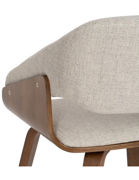 Fauteuil de table architecte Tissu Gris Bois de hêtre Naturel Calvio - 11