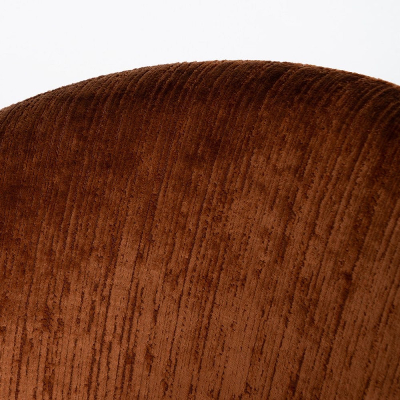 Fauteuil de table rétro chic en Velours Marron Côtelé Métal Noir Carden (Lot de 2) - 5