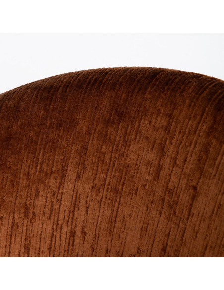 Fauteuil de table rétro chic en Velours Marron Côtelé Métal Noir Carden (Lot de 2) - 5