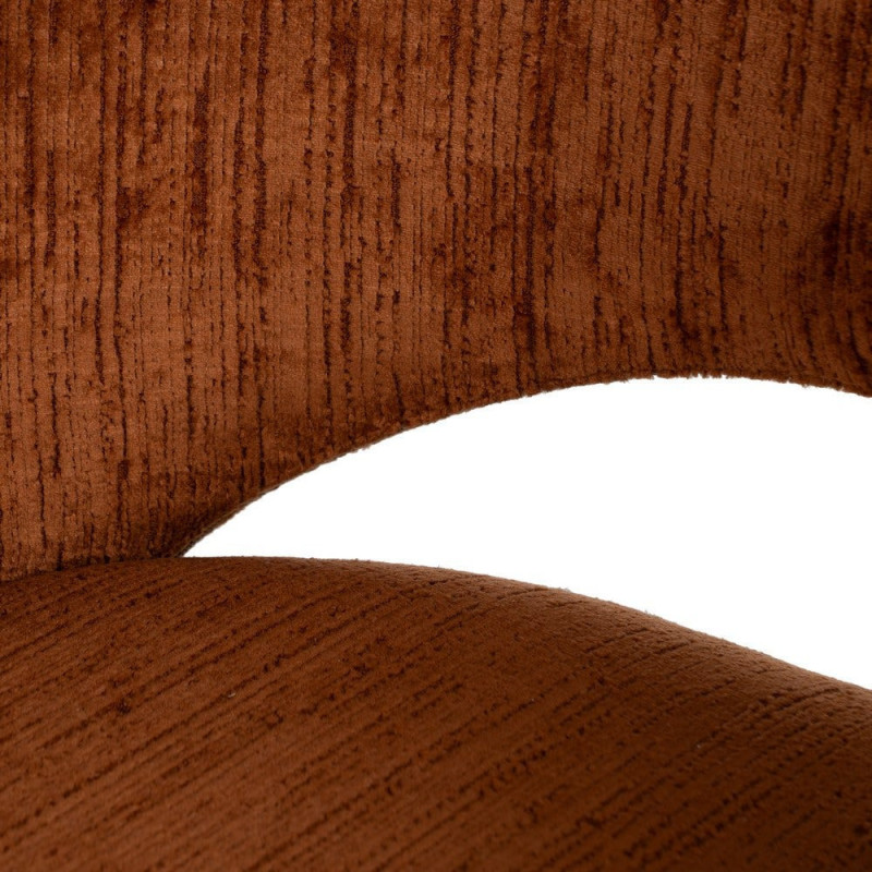 Fauteuil de table rétro chic en Velours Marron Côtelé Métal Noir Carden (Lot de 2) - 6