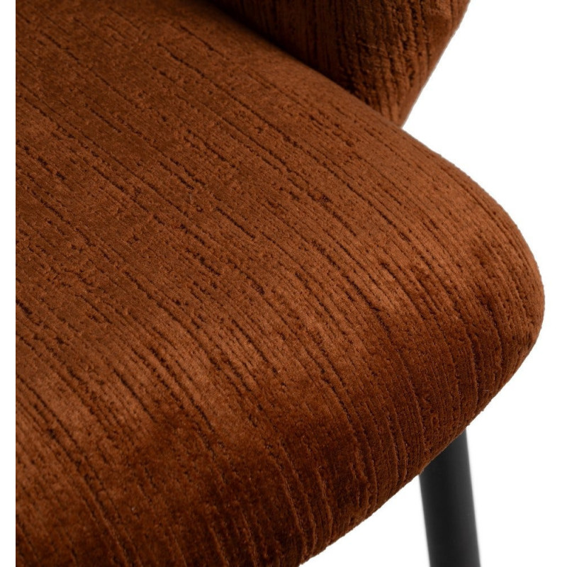 Fauteuil de table rétro chic en Velours Marron Côtelé Métal Noir Carden (Lot de 2) - 7