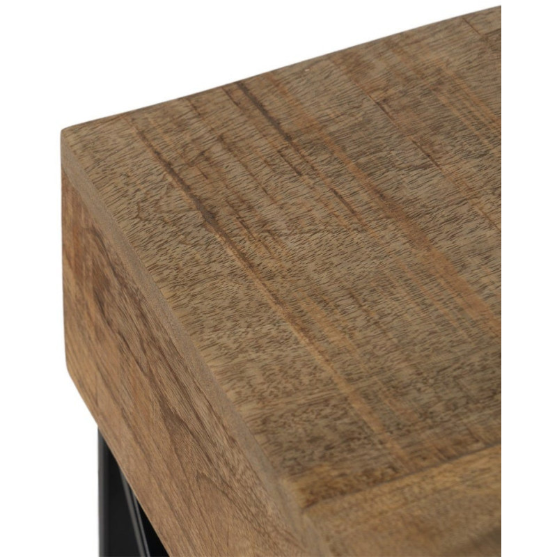 Bureau industriel chic 2 tiroirs Bois de manguier Naturel Métal Noir Carimo - 4