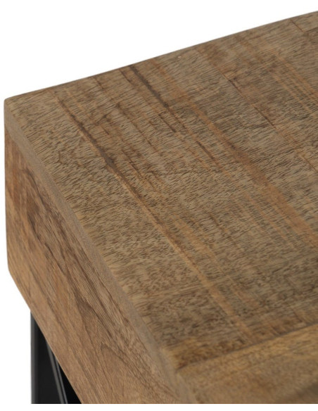 Bureau industriel chic 2 tiroirs Bois de manguier Naturel Métal Noir Carimo - 4