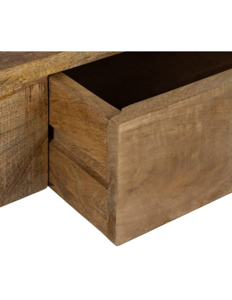 Bureau industriel chic 2 tiroirs Bois de manguier Naturel Métal Noir Carimo - 5