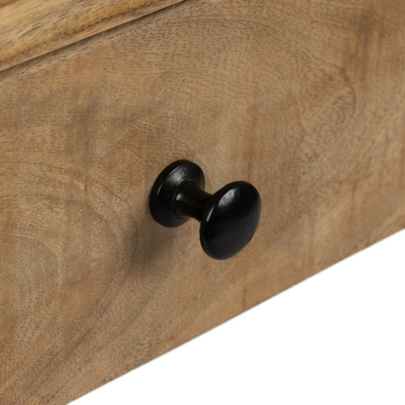 Bureau industriel chic 2 tiroirs Bois de manguier Naturel Métal Noir Carimo - 6