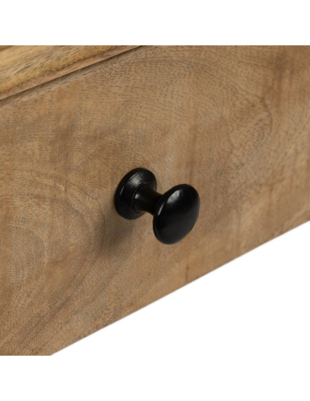 Bureau industriel chic 2 tiroirs Bois de manguier Naturel Métal Noir Carimo - 6