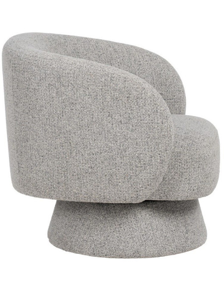 Grand Fauteuil de salon moderne rond Tissu Gris clair Chiné Enrilo - 3