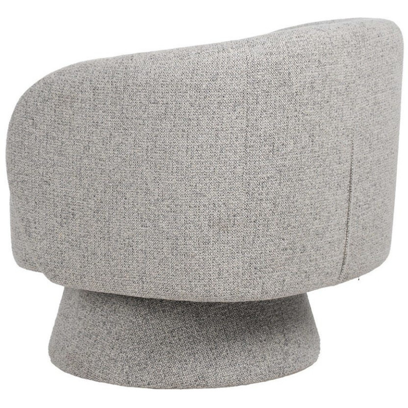 Grand Fauteuil de salon moderne rond Tissu Gris clair Chiné Enrilo - 4