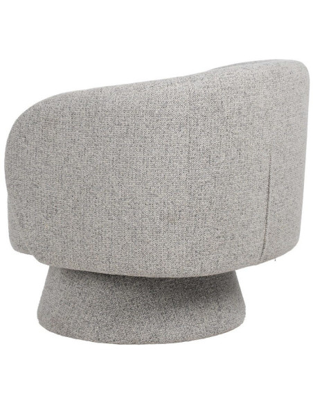 Grand Fauteuil de salon moderne rond Tissu Gris clair Chiné Enrilo - 4