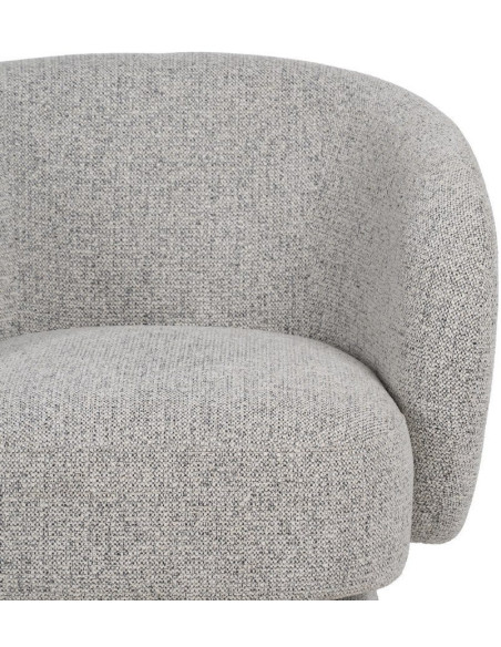 Grand Fauteuil de salon moderne rond Tissu Gris clair Chiné Enrilo - 5