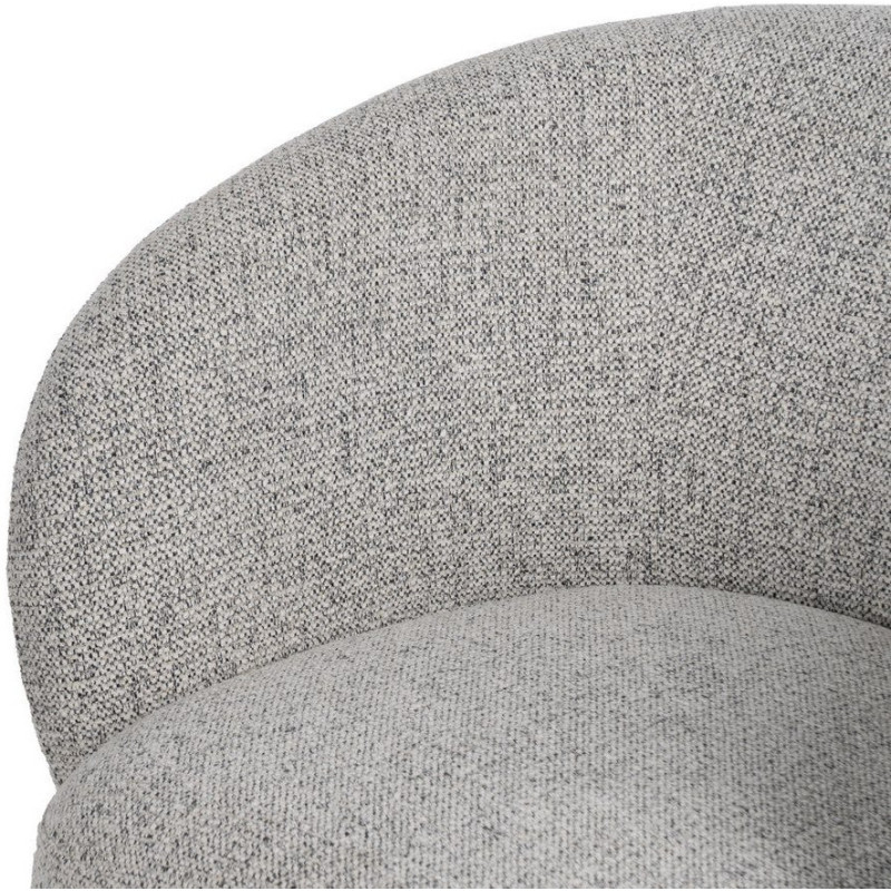 Grand Fauteuil de salon moderne rond Tissu Gris clair Chiné Enrilo - 6
