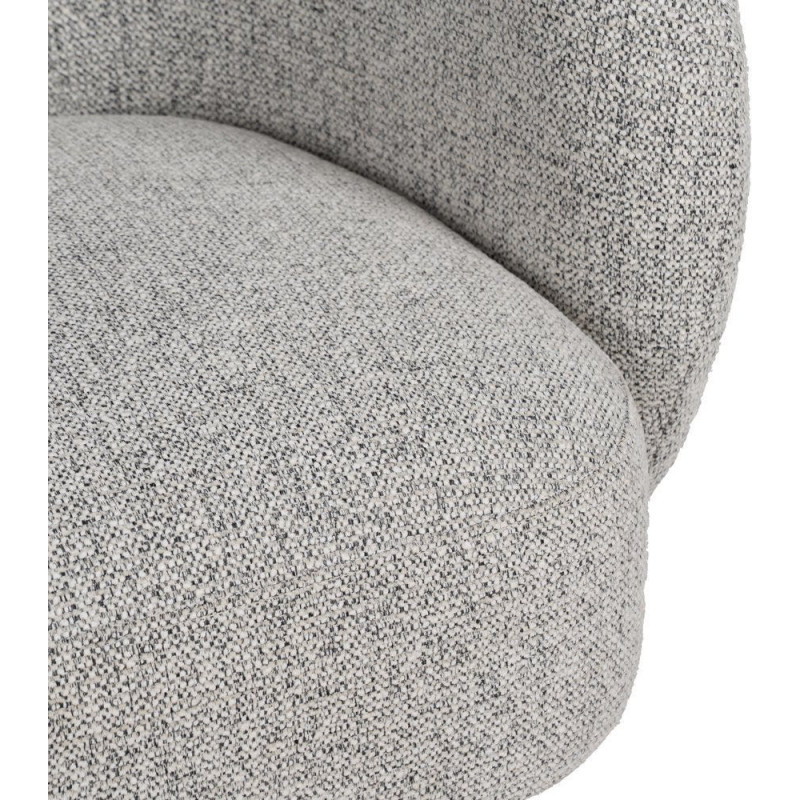 Grand Fauteuil de salon moderne rond Tissu Gris clair Chiné Enrilo - 8