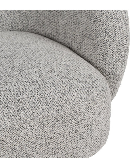 Grand Fauteuil de salon moderne rond Tissu Gris clair Chiné Enrilo - 8