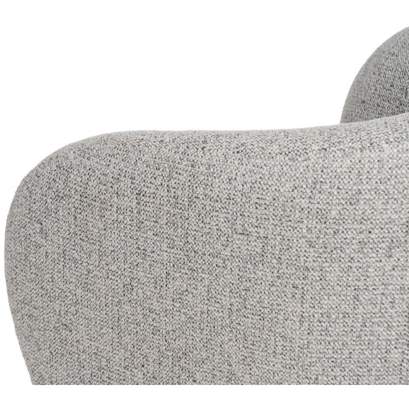 Grand Fauteuil de salon moderne rond Tissu Gris clair Chiné Enrilo - 10