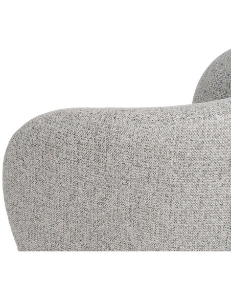 Grand Fauteuil de salon moderne rond Tissu Gris clair Chiné Enrilo - 10