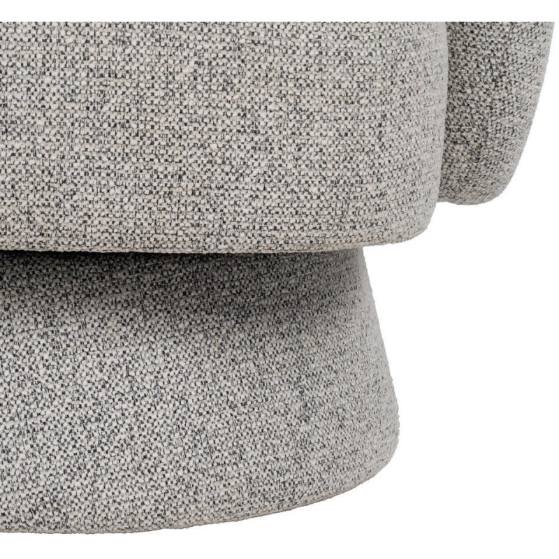 Grand Fauteuil de salon moderne rond Tissu Gris clair Chiné Enrilo - 11