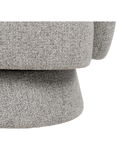 Grand Fauteuil de salon moderne rond Tissu Gris clair Chiné Enrilo - 11