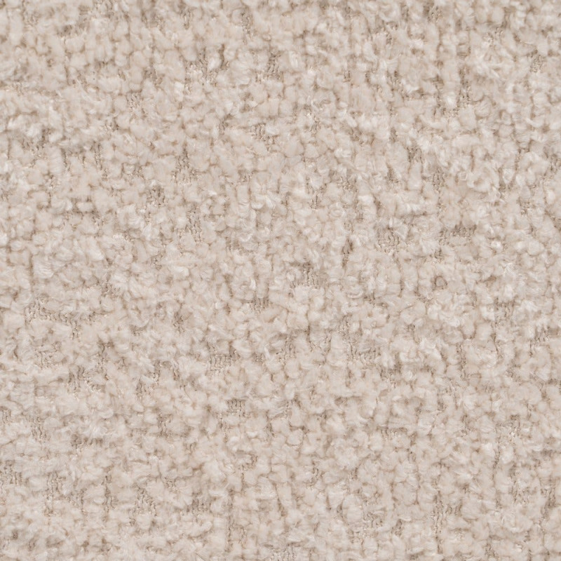 Banquette Bouclette Ovale 2 places Avec coffre de rangement Tissu Blanc crème Bouclé Bois de pin Naturel Bois MDF Kalian - 8