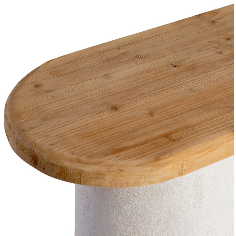 Grande Console minimaliste Ovale 150 cm en Bois MDF Blanc Naturel Wilma - 3