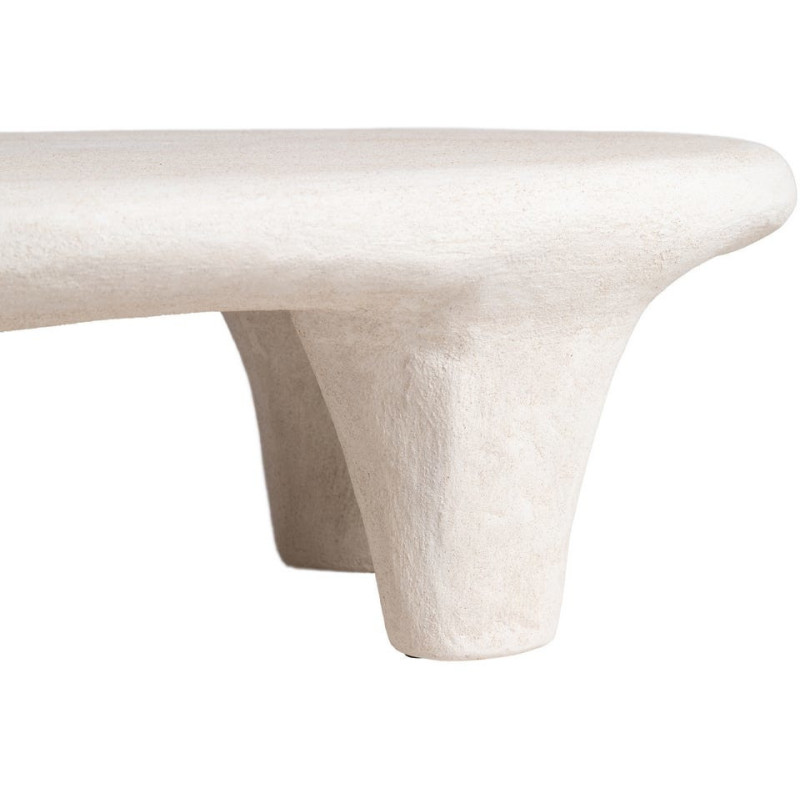 Table basse minimaliste moderne Ovale 102 cm en Résine Blanc Wilma - 3