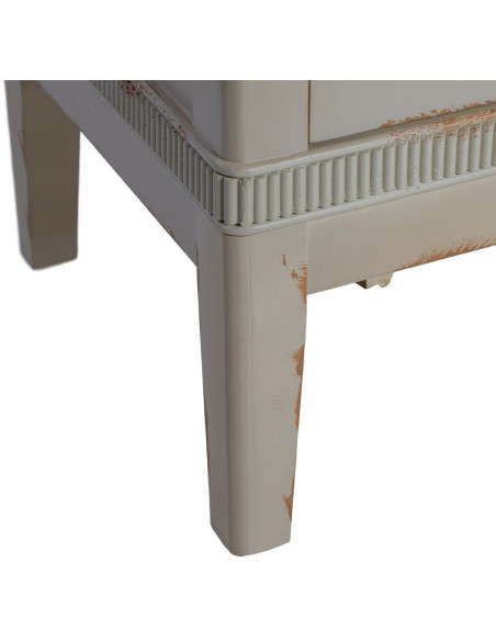 Commode 4 tiroirs crème et bois naturel 115x45x90 cm Soreta Ixia - 4
