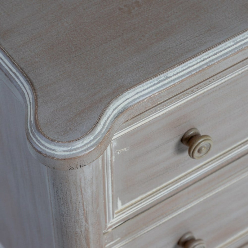 Petite commode 2 tiroirs bois clair sapin et MDF 80x45x60 cm Pirina Ixia - 3