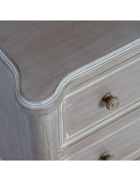 Petite commode 2 tiroirs bois clair sapin et MDF 80x45x60 cm Pirina Ixia - 3