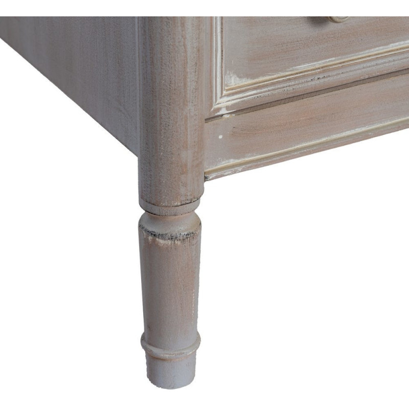 Petite commode 2 tiroirs bois clair sapin et MDF 80x45x60 cm Pirina Ixia - 4