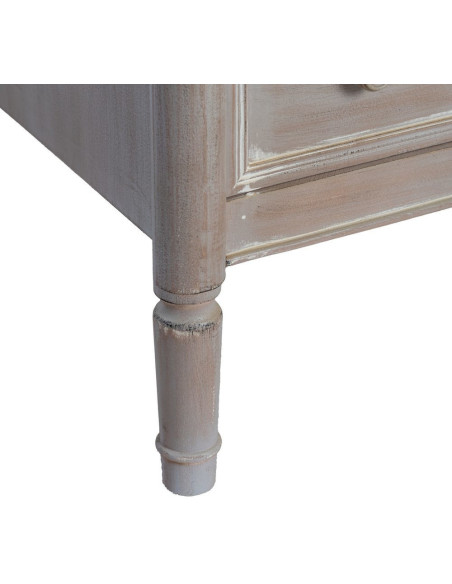 Petite commode 2 tiroirs bois clair sapin et MDF 80x45x60 cm Pirina Ixia - 4