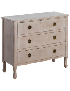 Commode 4 tiroirs bois clair sapin et MDF 93x38x78 cm Noreta Ixia - 1