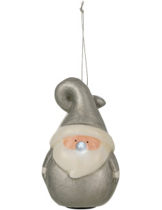 Suspension de Noël Père Noël Nez brillant en Résine Argenté - 1