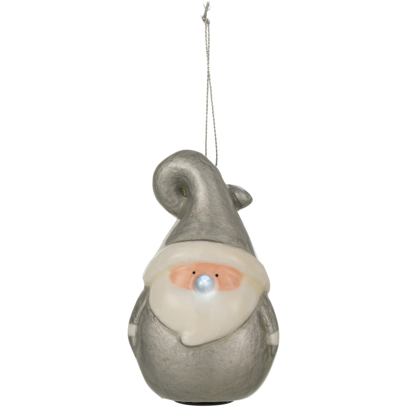 Suspension de Noël Père Noël Nez brillant en Résine Argenté - 1