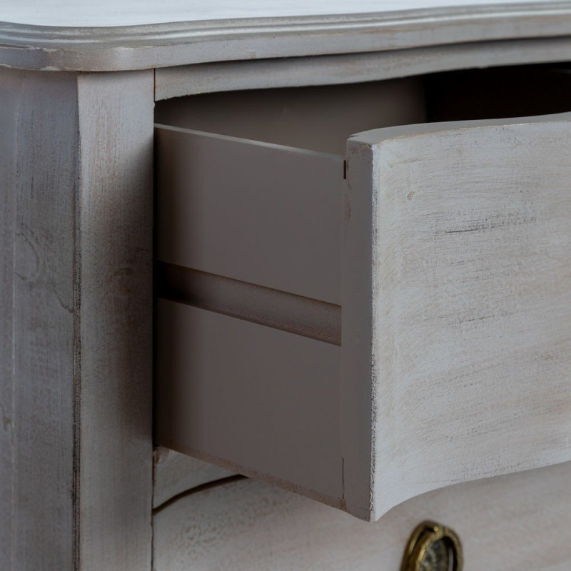 Commode 4 tiroirs bois clair sapin et MDF 93x38x78 cm Noreta Ixia - 5