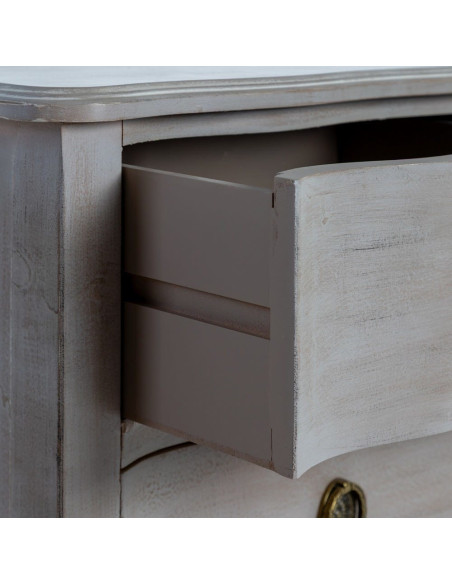 Commode 4 tiroirs bois clair sapin et MDF 93x38x78 cm Noreta Ixia - 5