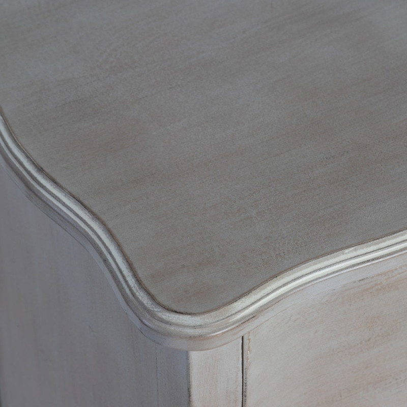 Petite Commode style Louis XV 2 tiroirs Bois de sapin Marron clair Vieilli Noreta - 3