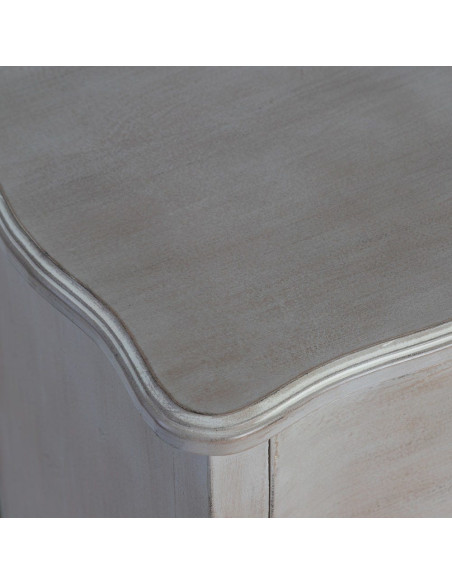 Petite Commode style Louis XV 2 tiroirs Bois de sapin Marron clair Vieilli Noreta - 3
