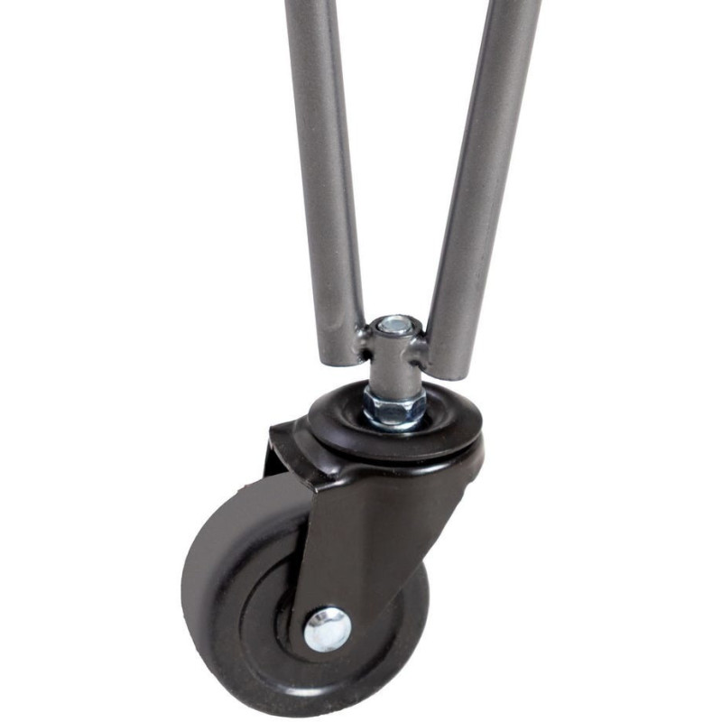 Desserte rétro chic à roulettes Carrée 2 niveaux en Verre Transparent Métal Argenté Bois d'hévéa Naturel Tivian - 6